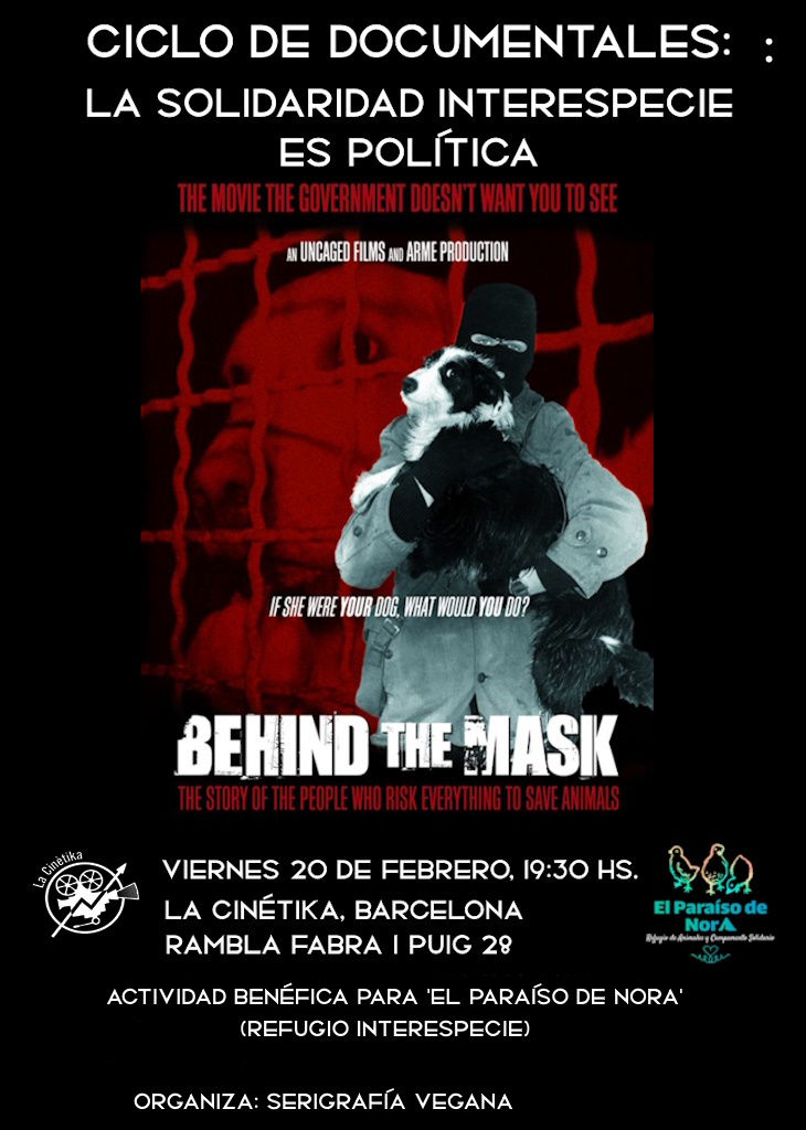 Viernes 20 de febrero, se viene el tercer documental del ciclo.

Taquilla inversa, benéfica para El Paraíso de Nora, Hogar Antiespecista