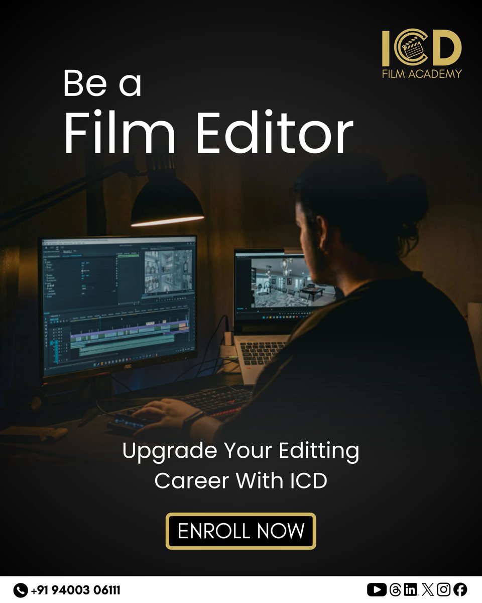 IcdFilmAcademy's tweet photo. ✂️ Edit. Create. Inspire.
Become a professional editor at ICD https://t.co/BYrmmXlcfW