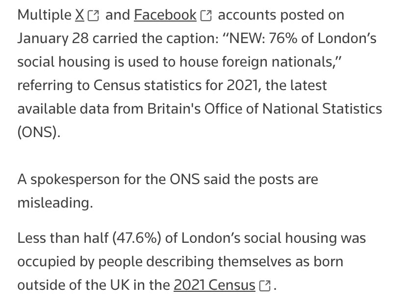 Je. Se publica que tres cuartos de la vivienda social en Londres la ocupan extranjeros, y los fuck checkers te levantan el dedito; relax, sólo es el 48%.