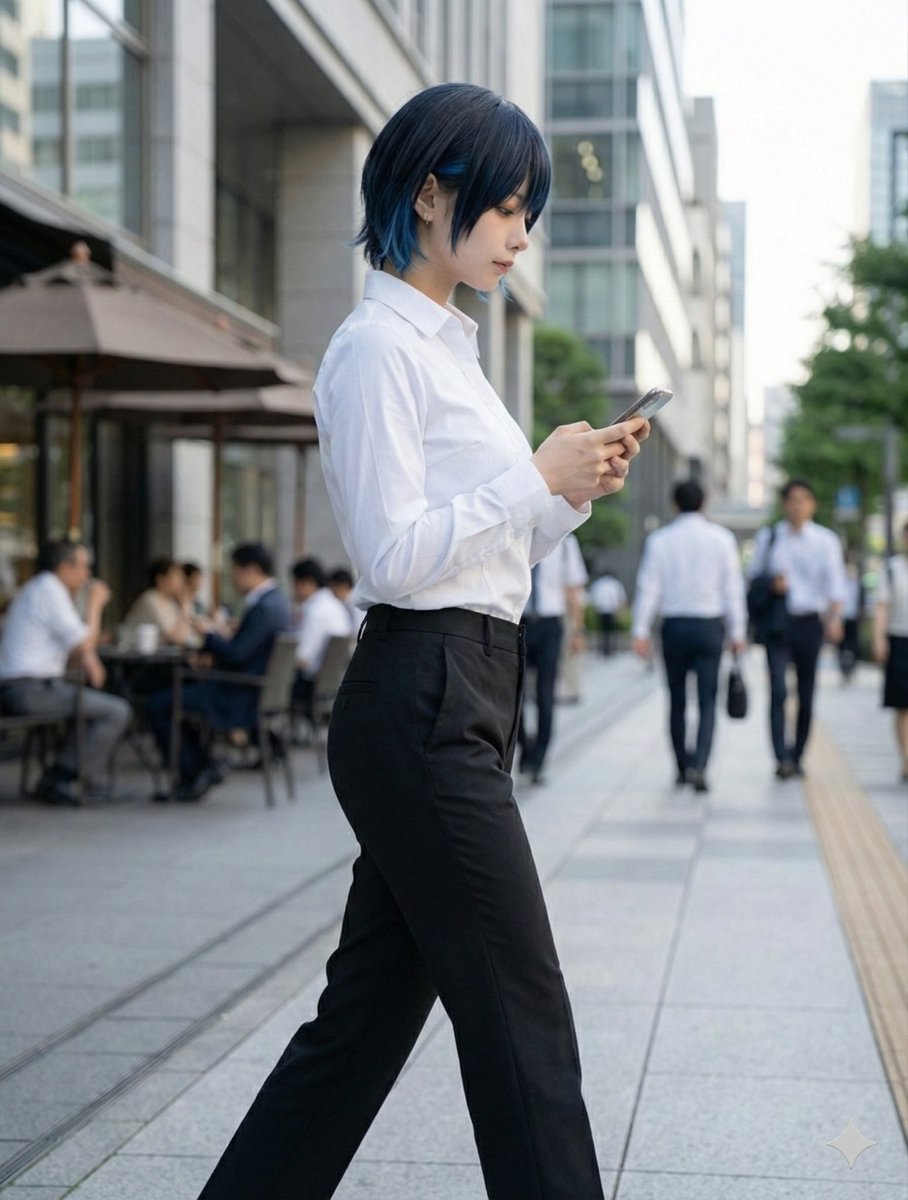 そんなに見つめないでよ、お仕事遅刻しちゃうでしょ？😏 
なんてね。今週も私のことだけ考えてお仕事頑張ってね💙 
約束だよ？

#AI美女 #ショートカット #彼女感