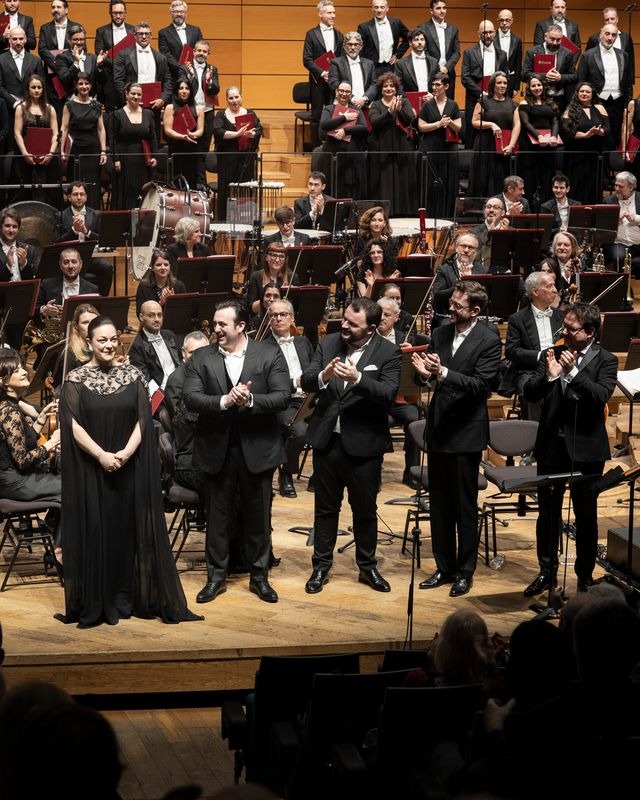 EleonoraBuratto's tweet photo. We’ve made history. Giordano’s 𝙈𝙖𝙧𝙞𝙣𝙖 has taken its place in the living tradition of opera!! I am immensely proud of what we have achieved ❤️ thank you Milano and bravissimi tutti!  And thank you @MarinaRinaldiMR and @VhernierJewels for this beautiful look. https://t.co/YdF3n4luJo