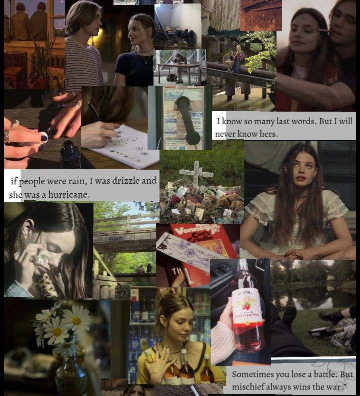 "if people were rain, i was a drizzle and she was a hurricane."  🌪️🌼 🚬 

— looking for alaska, john green 

my favourite girl in the world, i am always missing you ✧⁠*⁠。