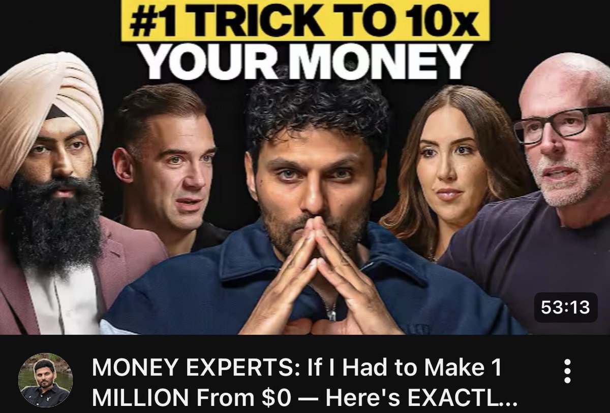 Maxxbtcbtc's tweet photo. https://t.co/wuCKCDzpva

這部影片為Jay Shetty Podcast的合輯，由主持人Jay Shetty彙整財富專家Scott Galloway、Codie Sanchez、Lewis Howes與Jaspreet Singh的觀點，主題為「從0到100萬美元的精準路徑」，強調財富建構非速成，而是心態轉變、技能變現與長期習慣的結合。作者視財富為「自由與穩定生活方式」，而非純數字追求，透過個人故事與實務策略，幫助觀眾從生存轉向繁榮。以下以point form整理關鍵內容：

•  財富 vs 致富心態：Scott Galloway強調「致富是數字遊戲，財富是生活品質」；Codie Sanchez指出貧窮心態源於童年教育（如「錢是壞的」），需轉向豐盛思維（abundance mindset），每日感恩練習可重塑錢的關係。
•  誠實面對財務與儲蓄：Jaspreet Singh主張先「誠實審核」財務（列出債務、支出），從薪資10%開始儲蓄，轉入高息帳戶（4-5%年化）；Lewis Howes分享破產後經驗：避免信用卡債，優先還高利貸，建緊急基金（3-6個月生活費）。
•  技能轉移變現：Codie Sanchez建議用現有技能（如寫作、行銷）創造副業（side hustle），如內容創作或諮詢，從小額開始（每月$500目標），逐步規模化；Scott Galloway推「技能槓桿」：投資自我教育（線上課程、書籍），轉化為高薪職或創業。
•  長期智慧決策：Jaspreet Singh強調「複利魔法」：從$0起步，月投$200到指數基金（S&P 500，年化7-10%），10年內達$30k；Lewis Howes警告「羞恥陷阱」：別因失敗自責，轉為學習（如失敗投資教訓）。
•  環境與習慣塑造：Scott Galloway主張「環境決定結果」：圍繞高成就者，避免負面影響；Codie Sanchez分享女性創業挑戰：忽略性別偏見，聚焦價值創造，建支持網絡。
•  實戰步驟：1）審核財務（1週）；2）建儲蓄習慣（自動轉帳）；3）技能變現（3個月內副業）；4）投資長期資產（ETF、房產）；5）心態每日練習（感恩日記）。
•  結語啟示：Jay Shetty總結「真財富是目的導向」，從$0起步需「壞到想改變的程度」，但習慣勝過天賦，呼籲觀眾從小行動開始。

作者樂觀認為人人可達財務自由，重點在心態與紀律，非運氣或起點。