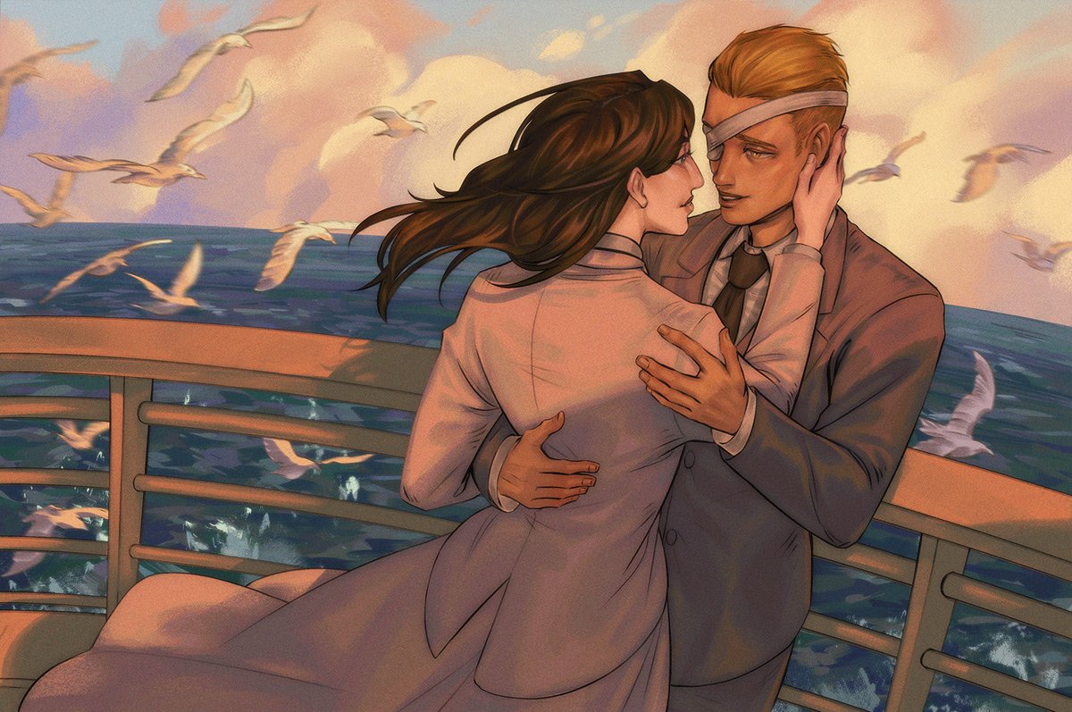 HAPPY VALENTINE’S POKKOPIKU NATION! Told you Porco was alive, he and Pieck eloped for a while to have some alone time! 

[commissioned art DO NOT REPOST. Thank you <a href="/papersteeth/">Papers🦷</a> 💕]

#pokopiku #pokkopiku #gallipieck