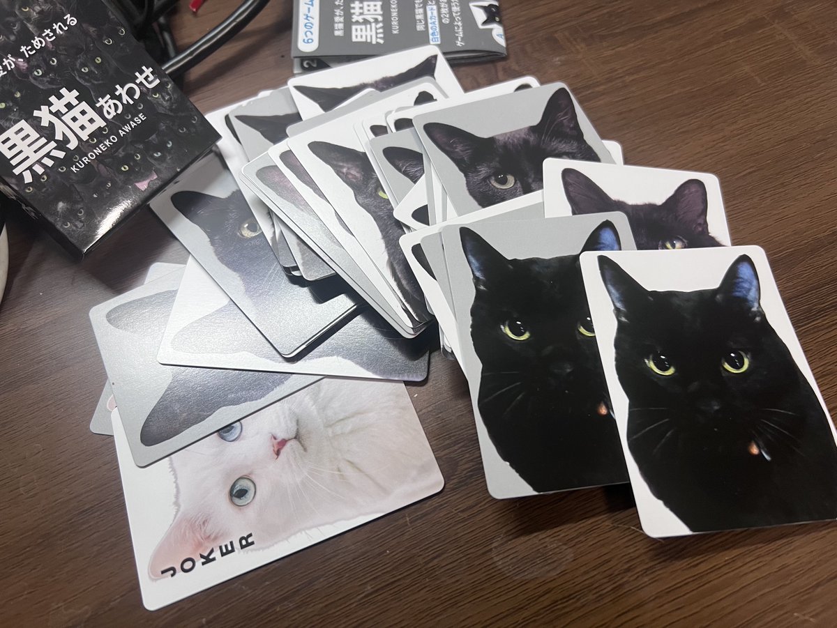 黒猫あわせ届きました！
光の速さでうちの黒猫様のカードもついかさせていただき、子供達にはバカウケ