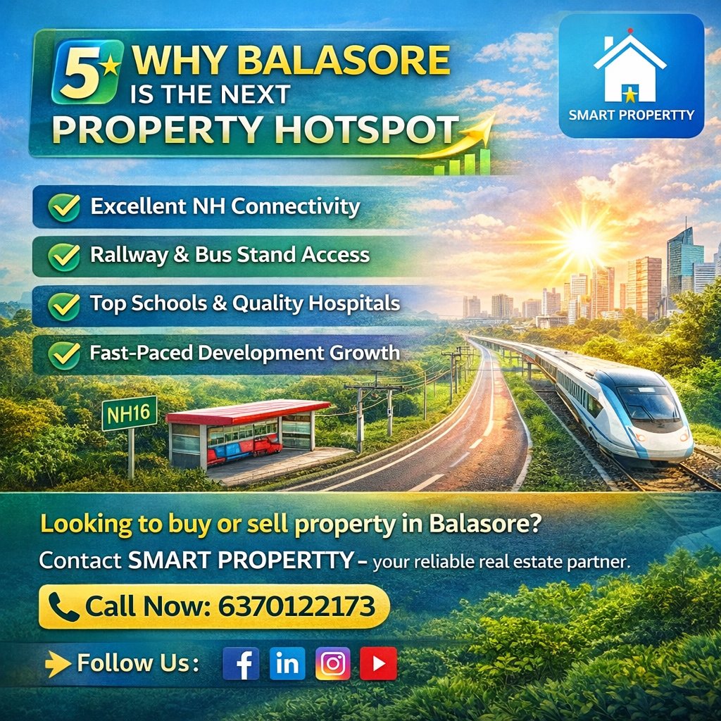 smartpropertty's tweet image. 🏡 Why Balasore is the Next Property Hotspot 📈
📍 Want to buy or sell a plot in Balasore?
Contact SMART PROPERTTY
📞 6370122173
#SmartPropertty #Balasore #BalasoreRealEstate #OdishaProperty #PlotForSale #BuyPlotBalasore #SellPlotBalasore #LandInvestment #RealEstateIndia