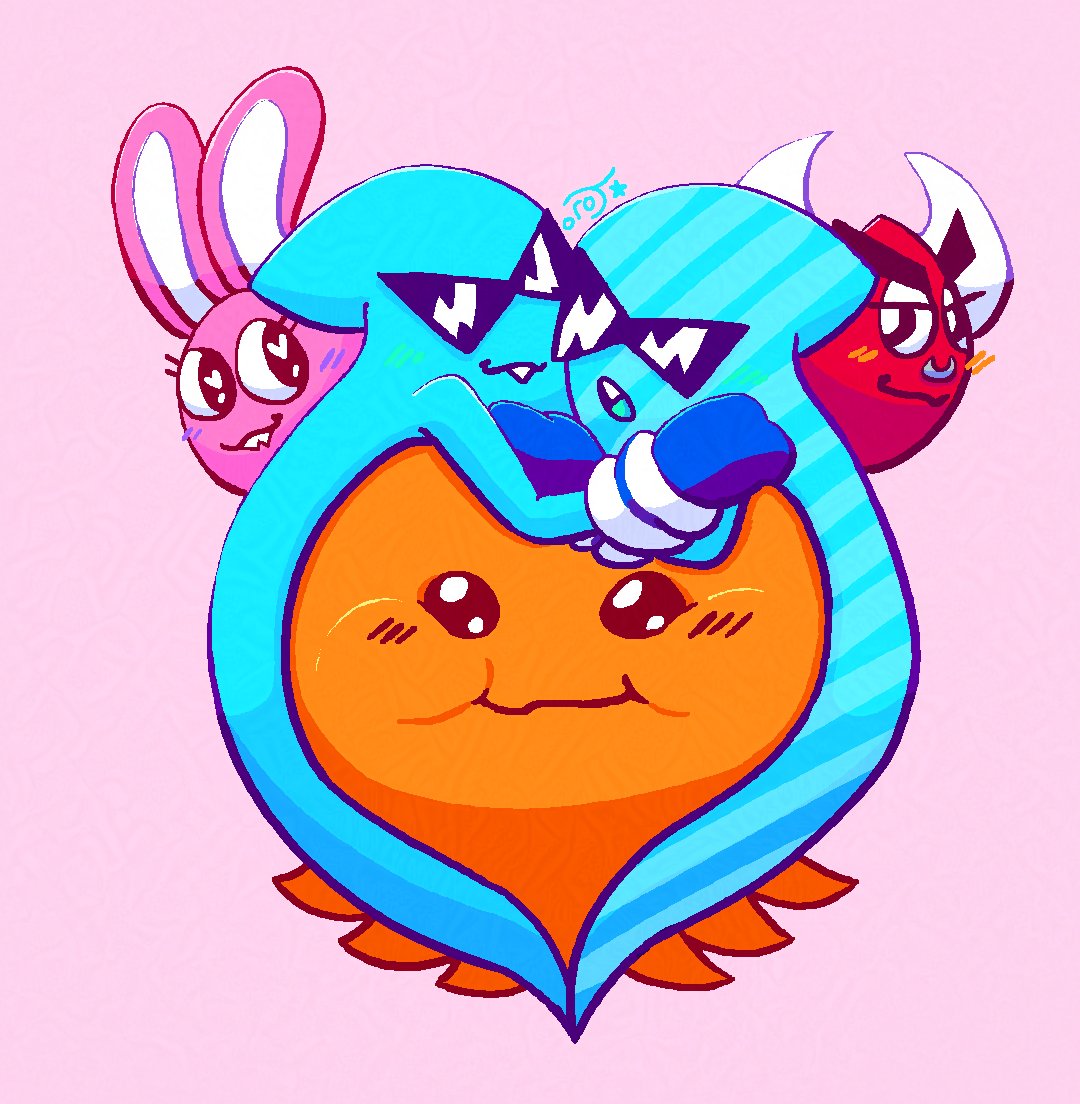 two inkys in the shape of a heart!! happy valentines day from the ghosts :3 #pacman