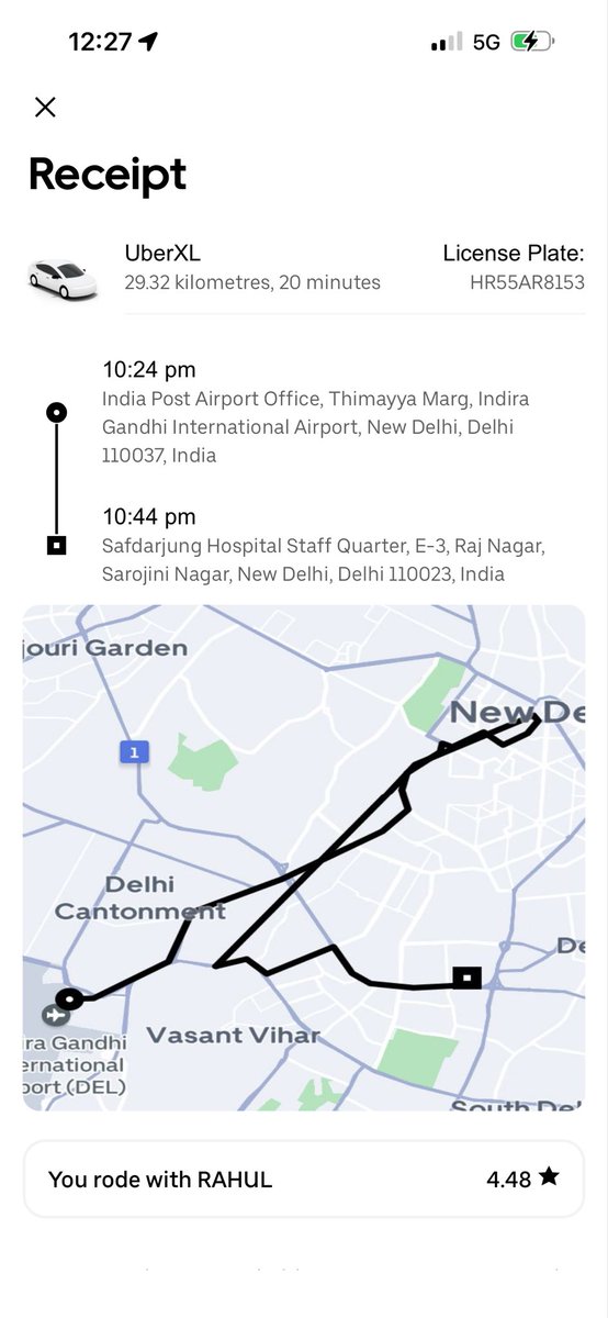 dr_amanjot's tweet photo. @Uber_Support @Uber @Uber_India 
Took a trip on 13.02.26- wrong fare estimation- stating distance between terminal 1 and safdarjung as 29.3km!!! No customer service response since 12 hours! Looting customers! https://t.co/mGDqXweXj1