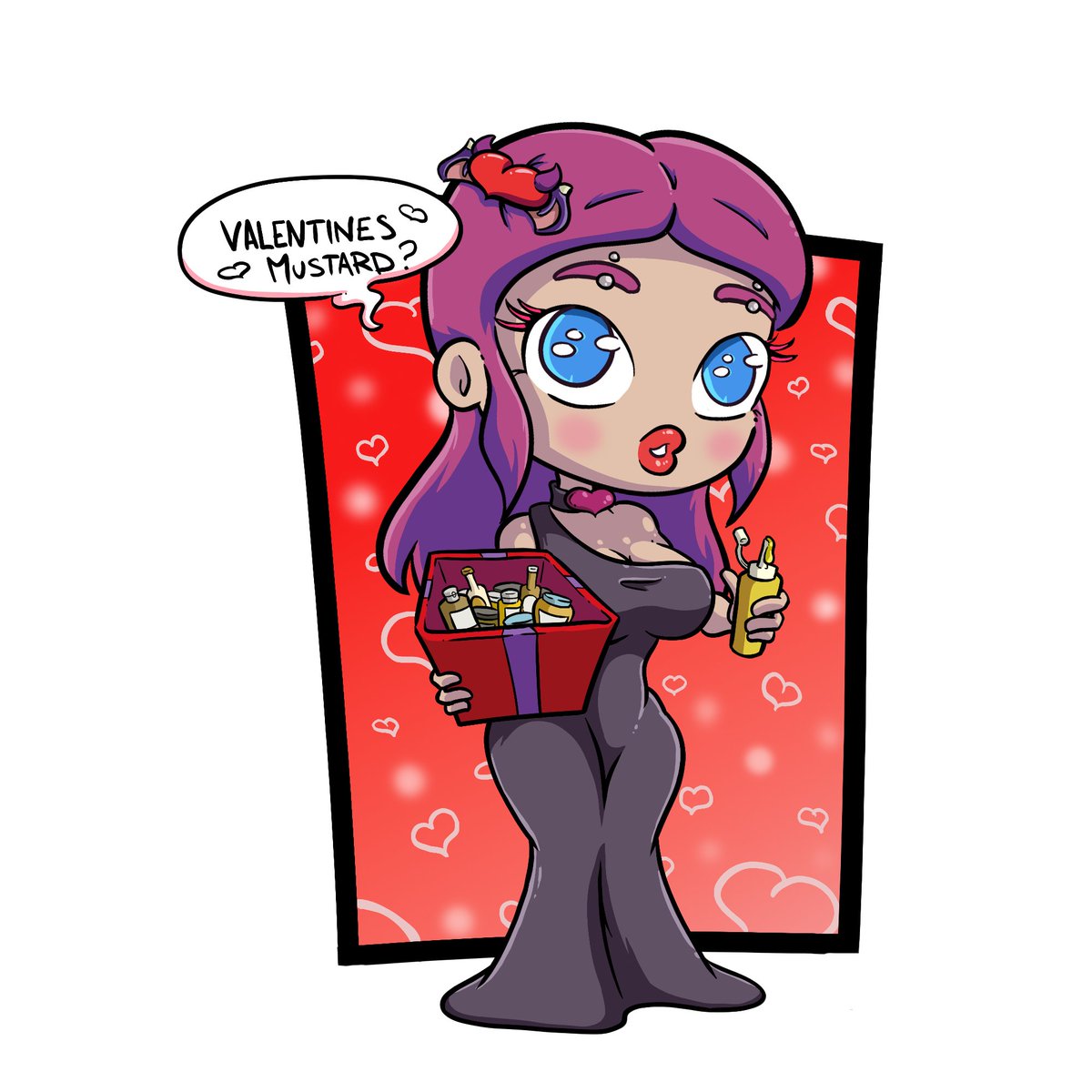 Peebi_Game's tweet photo. Happy Valentines Day from Peebi! What're you going to do with all your Valentines mustard?

#game #ValentinesDay2026 #art https://t.co/G05kpEYufi