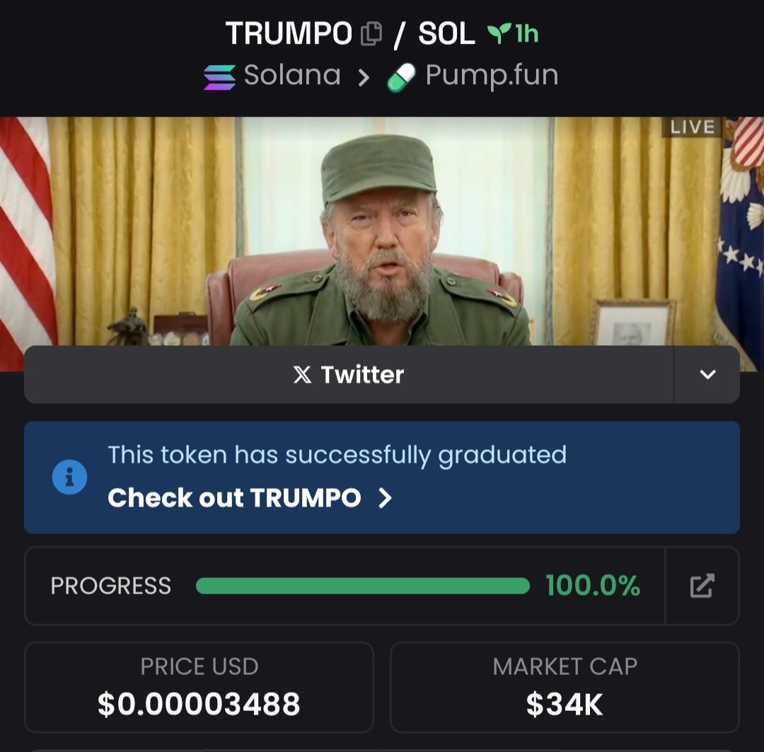 foreverbyscott's tweet photo. $TRUMPO call dropped before the move at $34k mcap.
Now $2.7M mcap.
Early alpha wins.
DM 📩 for access.

#Crypto #P2P #solana #memecoin #CryptoTrading https://t.co/hduN6a8yu3