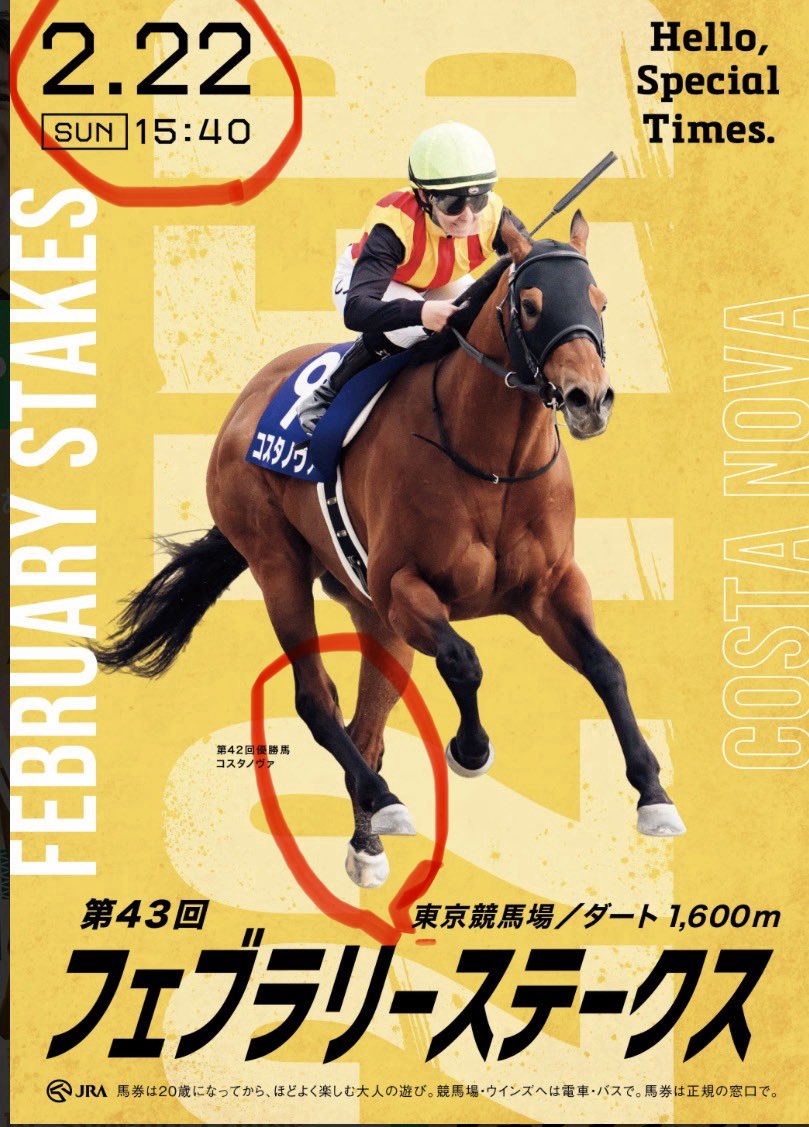フェブラリーステークス2026ポスター ⭕️がヒントならあんまり面白く