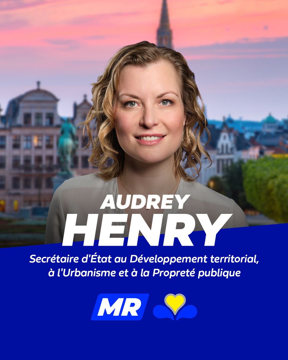 GLBouchez's tweet photo. 🫵 L’actuelle Bourgmestre de Schaerbeek Audrey Henry devient Secrétaire d’Etat à l’urbanisme, au développement territorial et de la propreté publique. 
👍 Elle aura en charge le redéploiement de la Région capitale et développera une autre vision de la Ville.
😊 Succès à elle et à toute l’équipe du Gouvernement Dilliès I !
#PresidenceMR #fierdetreliberal #LAvenirSEclaire