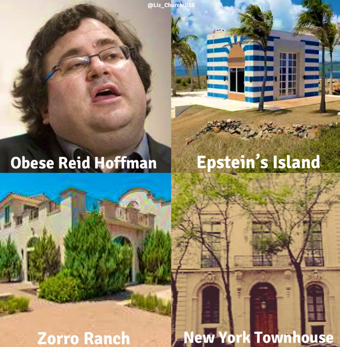 Reid Hoffman the Liar: “I’ve been cleared by the FBI…”

Epstein Files: 

“Reid Hoffman went to Epstein’s Island, Epstein’s Townhouse and Zorro Ranch in 2014. Hoffman was mentioned in the files over 2600 times…”

“Something that may strike your funny bone for the island…”