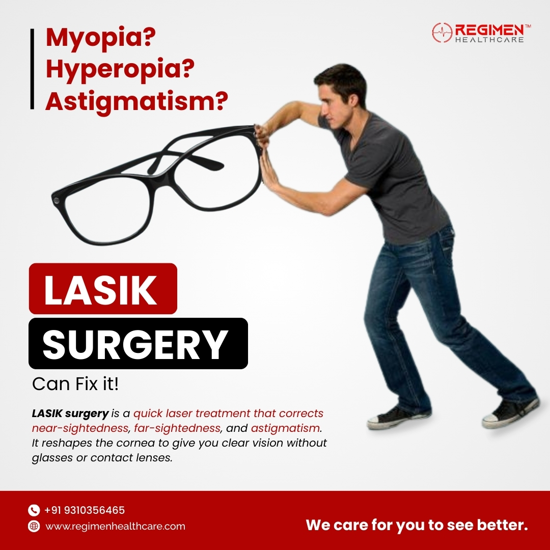 RegimenHealthc2's tweet photo. Myopia? Hyperopia? Astigmatism? ๐
LASIK surgery can correct vision with a quick laser procedureโhelping you see clearly without glasses or contact lenses.
๐ https://t.co/xDGQYxWLnp | ๐ +91 9310356465
#LASIK #LaserEyeSurgery #VisionCorrection #Myopia #Astigmatism https://t.co/j00p3Ek92d