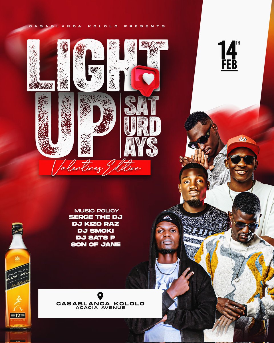 CasaBlanca_kol's tweet photo. A happy Valentines day to you and yours from the Casablanca family.
We have our special Valentines edition of #LightUpSaturdays tonight that is free entry and features our Valentines specials.
Come through with your loved ones. https://t.co/TUcl2vWzJm