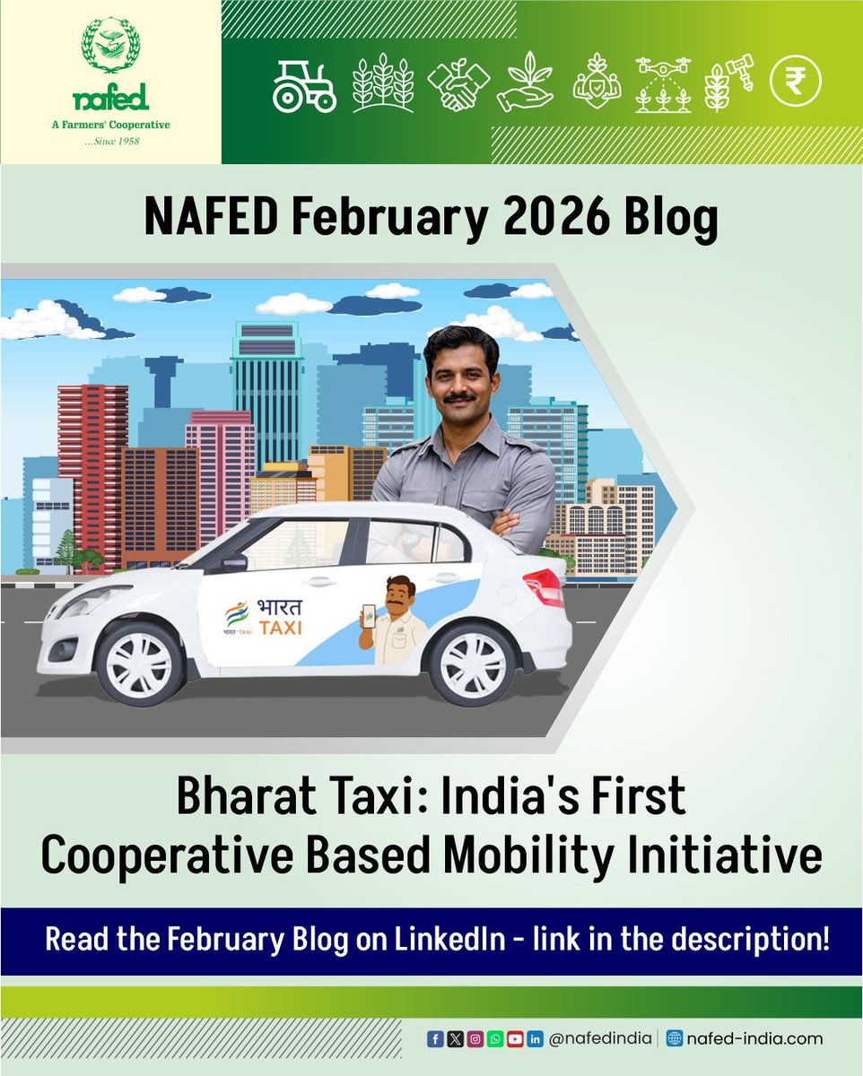 nafedindia's tweet photo. Check out the February 2026 blog on NAFED’s LinkedIn page.
Link: https://t.co/rXEgdv6IAK

#NAFED #NAFEDIndia #LinkedInBlog #BharatTaxi #CoopTaxi https://t.co/HrmqugXVKE