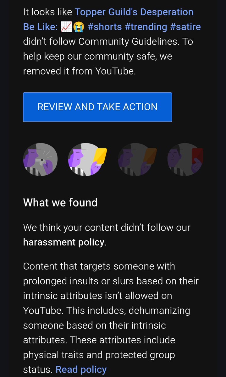 spectrykal's tweet photo. @TeamYouTube 

Lemme get this straight. Despite the fact that video was released 5 days ago and it was already pushed in the algorithm, now you "take action"? Why? And also it's a false takedown? https://t.co/74KE4VquyU