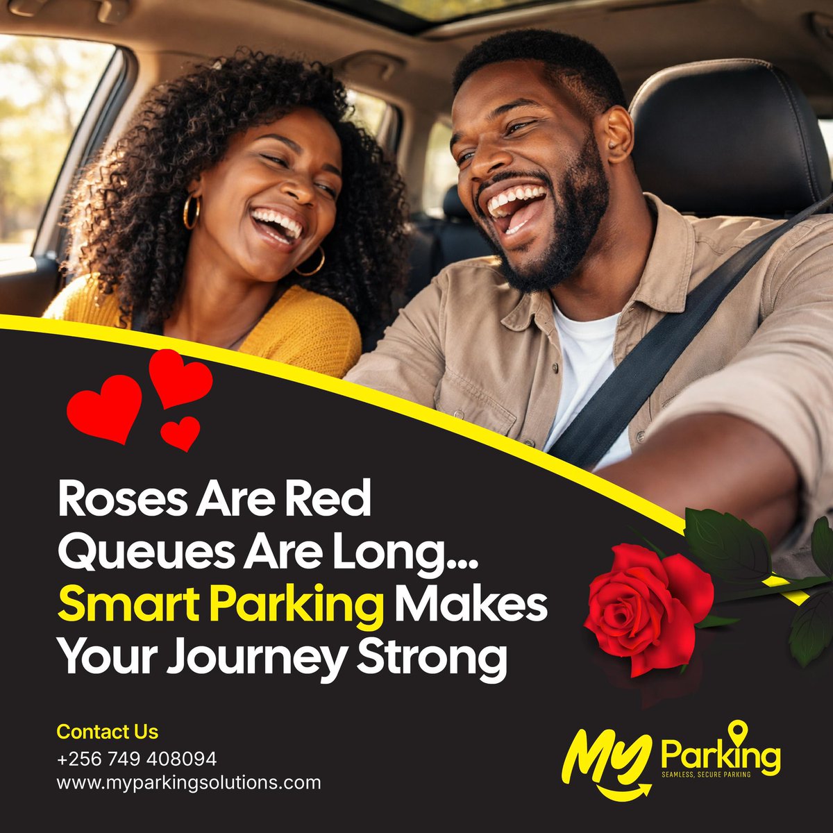 More time together.
Less time searching for parking. ❤️

That’s the #MyParking Way 🫶🏾

#MyParkingUG #SmartParking #ValentinesDay