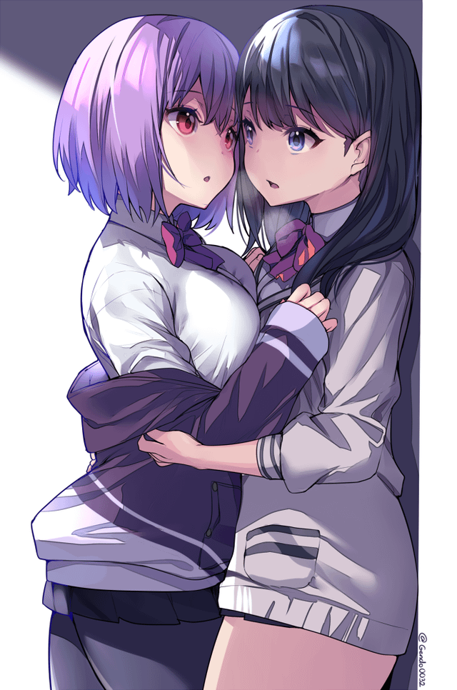 KAIJUNOPOWER's tweet photo. ㅤ

ㅤㅤㅤ@SSSS_ThiccGirl 

Back to the real Plot. Akane had trapped Rikka against the wall and DID NOT HAVE CHOCOLATES TO GIVE HER THIS DAY ! Which is why she volunteered to be her chocolate ♡ ~ that or a Kaiju.ㅤ

ㅤㅤㅤ https://t.co/1Kcj86TrmR