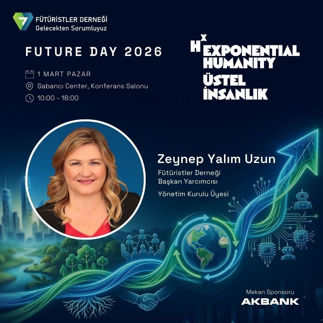 FuturistlerDern's tweet photo. Gelecek teknoloji değil; insanın katlanan kapasitesi.

Future Day 2026’da dönüşümü ve insanın bu çağdaki yerini konuşuyoruz.

Çünkü yönü hız değil, insan belirler.

Katılım Link: https://t.co/eoVgAp79Cb

#GelecekGünü2026 #FutureDay #ExponentialHumanity #Üstelİnsanlık #Fütürist https://t.co/YvMH0DcyD6