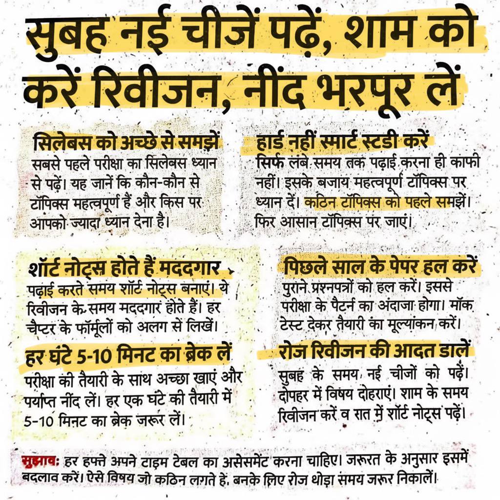 स्मार्ट स्टडी के लिए टिप्स...❤️👆

(शॉर्ट नोट्स खुद के बनाए हुए, न कि पड़ोसी के, दूसरे के नोट्स समझ नहीं आयेगे)

#StudyTips #study #student #ashishshirra