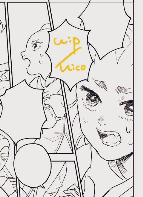 1pちょっと出来たけど、アクションシーンが始まってしまって、描けないコマ多数😫
ん〜〜〜長くはないアクションだから頑張りたい……頭しおしお〜