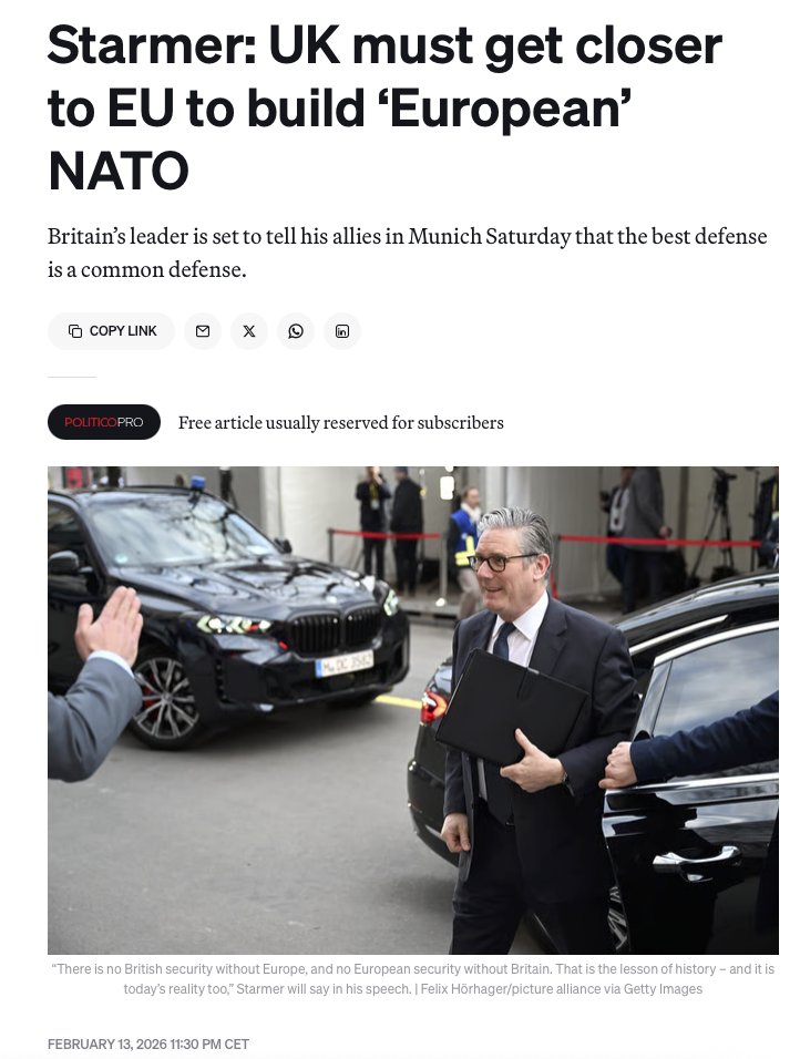 Country that has done more than any other this last decade to break up Europe tells it this morning it must come together