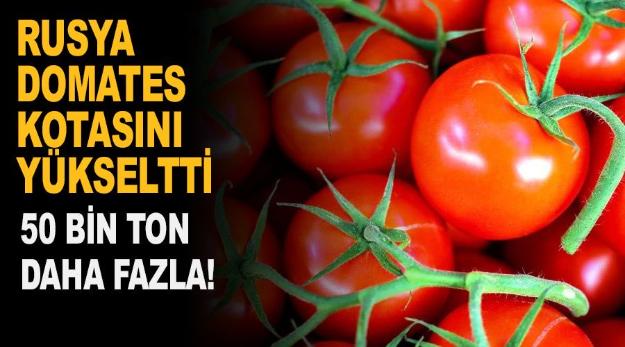 Rusya’dan Türkiye’ye domates kotasında artış adımı 

Rusya, Türkiye’den ithal ettiği taze domates kotasını artırmak için ilk resmi adımı attı. Rusya Tarım Bakanlığı’nın hazırladığı taslak düzenlemeye göre mevcut kota 100 bin ton artırılarak 600 bin tona çıkarılabilir.

Bu karar