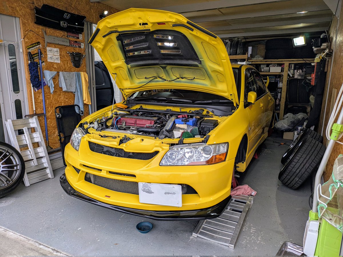 panda_evo7's tweet image. 車検整備💦
オイル漏れ、ブーツ割れ全然無し！