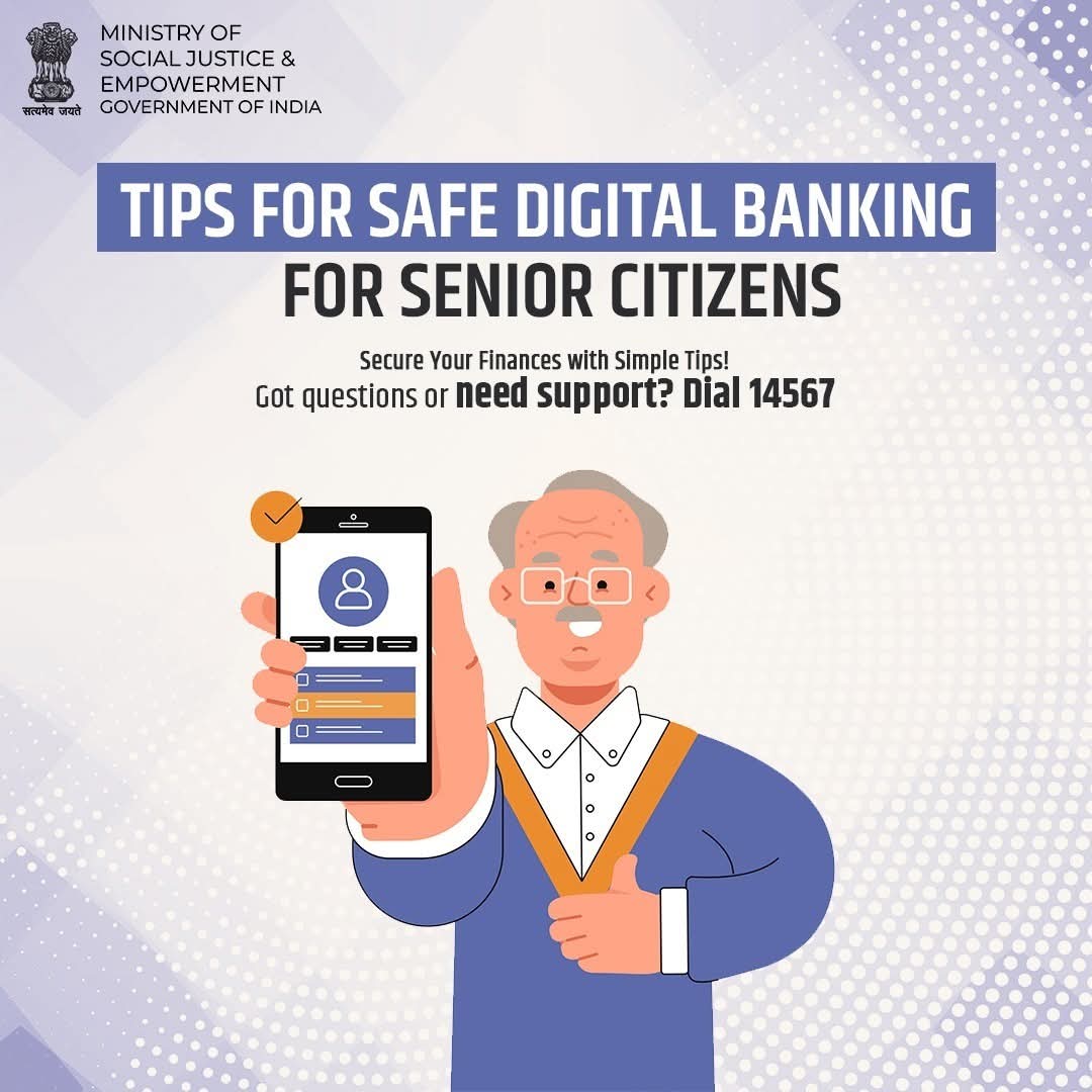 drmgnt's tweet image. For a protected and hassle-free digital banking experience, senior citizens are advised to adhere to basic guidelines.

Ministry of Railways, Government of India

#AgeingWithDignity #RespectElders #SeniorCitizens #IndianRailways #RPF #PassengerSafety #CareWithCompassion