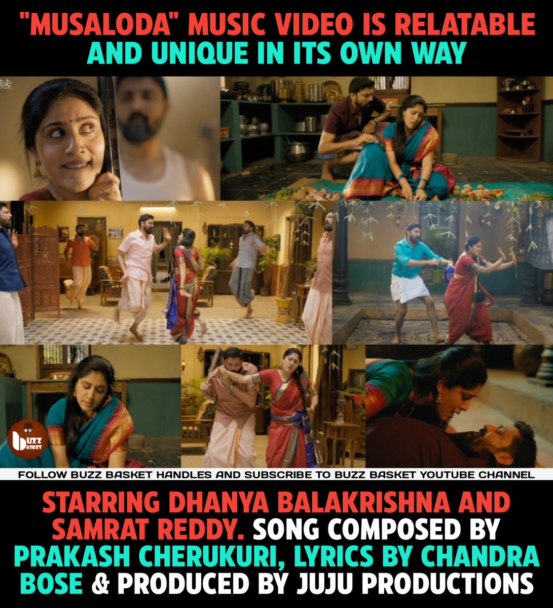 theBuzZBasket's tweet photo. #Musaloda Music Video is Relatable
▶️ https://t.co/J1efJbKcHE
Starring #Samratreddy & #DhanyaBalakrishna
Directed by #HarishKoyalagundla Music by #PrakashCherukuri
Sung by #AnuradhaJuju
Produced by #JujuProductions
Lyrics by #ChandraBose https://t.co/yYdOaFyTjI