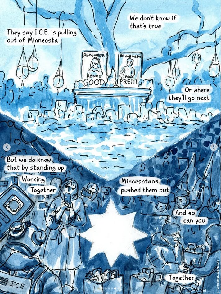 yumtapwater's tweet photo. This artist has been making really good illustrations about everything going on in MN. Credit: woodmanmaynard on insta https://t.co/IlecHn2xvH