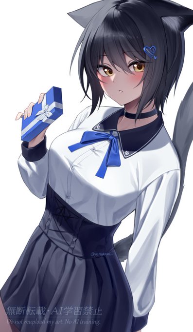 「今日もお疲れさま。
 チョコレートあるけど…食べる?」

ハッピーバレンタイン🍫
#OC #illustration 