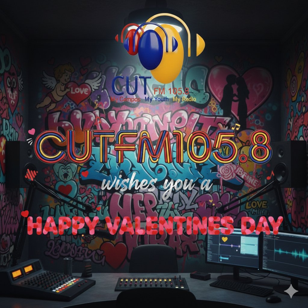 CUTFM1058's tweet photo. Love is in the air: And on the airwaves! ​Keeping you company with the best hits all day long to let you know You are appreciated, valued, and loved by your favorite campus station.
​"Where words fail, music speaks." Happy Valentine’s Day from the CUTFM 105.8 family to yours! https://t.co/txkn0yM5iq