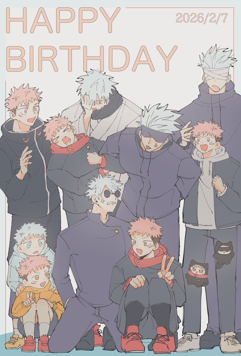 RT @pu_gu52: 相互さんのハピバに描いた五悠ら