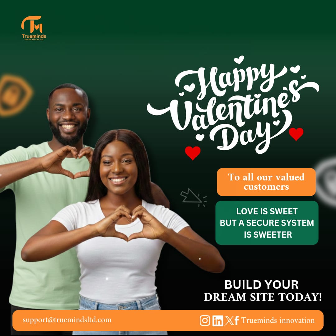 Trueminds Innovation is  wishing you a happy Valentine's Day! 💕 As you share love this season, don't forget to treat your business security with the love and attention it deserves. We help you get started on your innovative journey.