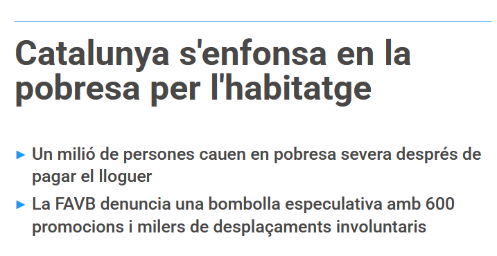 HabitatgeVKK's tweet photo. La dreta i l'extrema dreta, portaveus dels rics i els privilegiats, parlen dels "okupes" per a tapar això. Els és tan útil inventar falsos pànics socials que mai acabaran amb l'okupació que, de fet, té una solució ben senzilla: FACILITAR L'ACCÉS A L'HABITATGE. https://t.co/JhuOR7nZu8