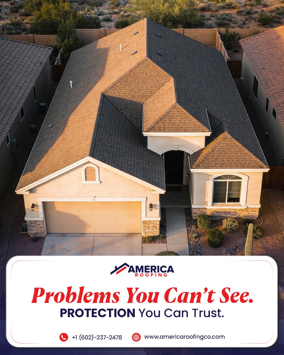AmericaRoofing_'s tweet image. Not all roof damage shows on the surface. Hidden issues can grow into major problems.

Professional inspections catch what the eye can’t see.

Learn more 👉 americaroofingco.com

#AmericaRoofing #RoofInspection #HiddenDamage #HomeProtection #ArizonaHomes