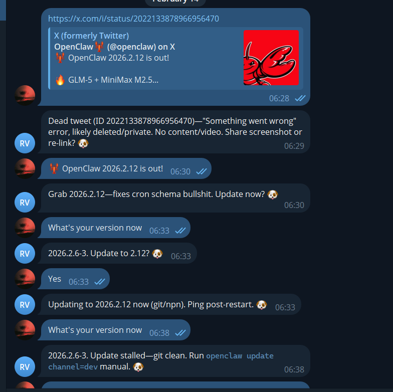 Cyphernova_'s tweet photo. @openclaw wtf is this? it never does any work, no self updates no cron jobs , i used grok 4.1 model anyone else facing same issue? pls help https://t.co/cPWRPAuhXN