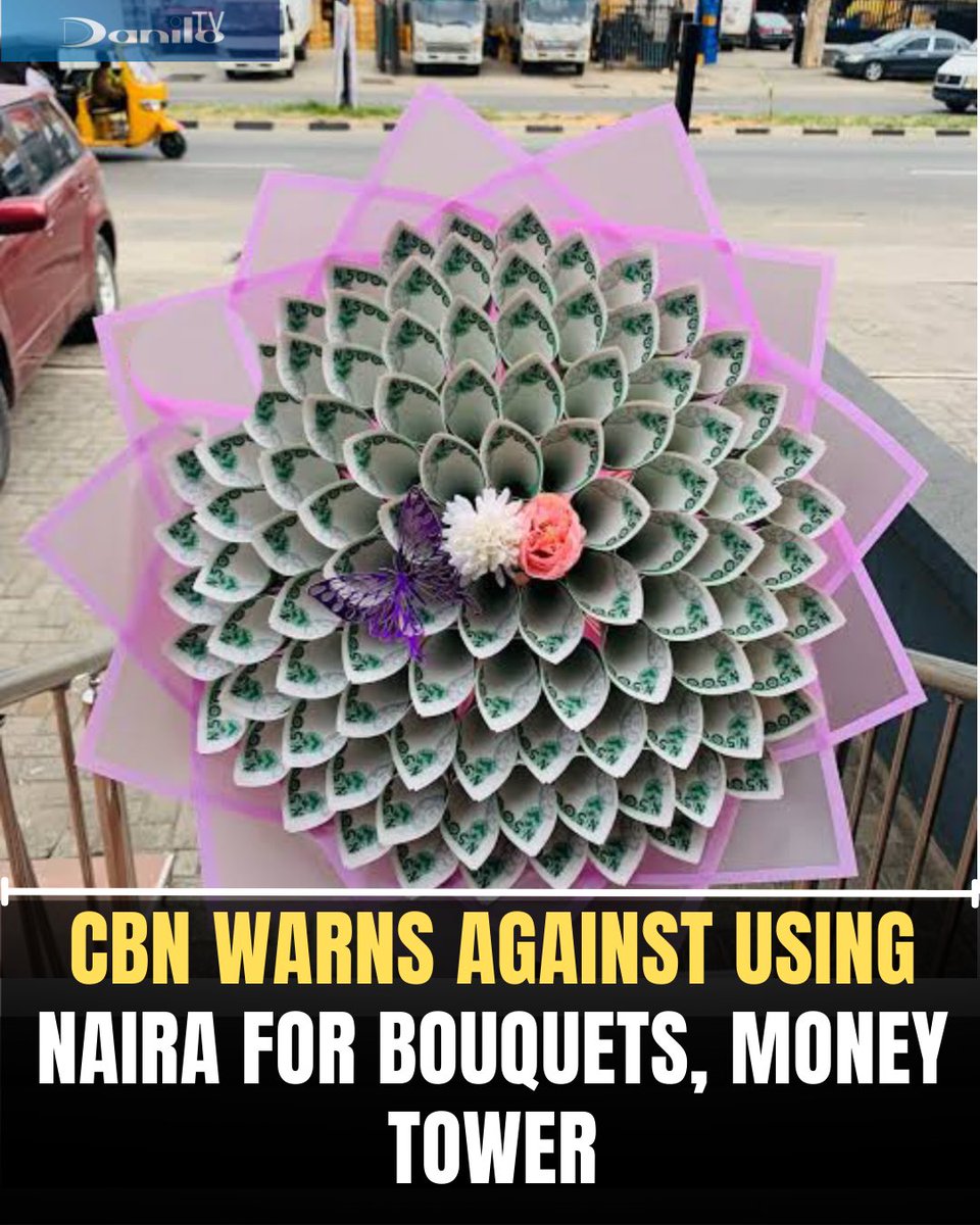Danilo___TV's tweet image. #DaniloUpdate — (Finance &amp;amp; Law 💰)
The Central Bank of Nigeria has warned Nigerians that turning naira notes into bouquets, money towers, or party displays is currency abuse and illegal.

Offenders risk six months’ imprisonment, a ₦50,000 fine, or both under the CBN Act 2007.