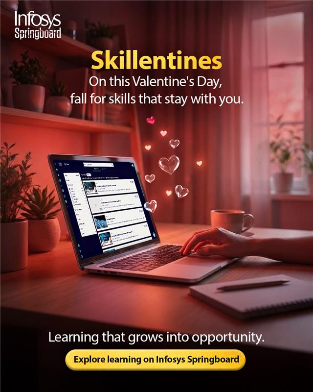 This Valentine’s Day, while love is celebrated in many forms, we’re choosing to celebrate growth.The skills you build today shape the opportunities you unlock tomorrow. They grow with you, adapt with you, and stay relevant as the world changes.
#skillentines #infosysspringboard