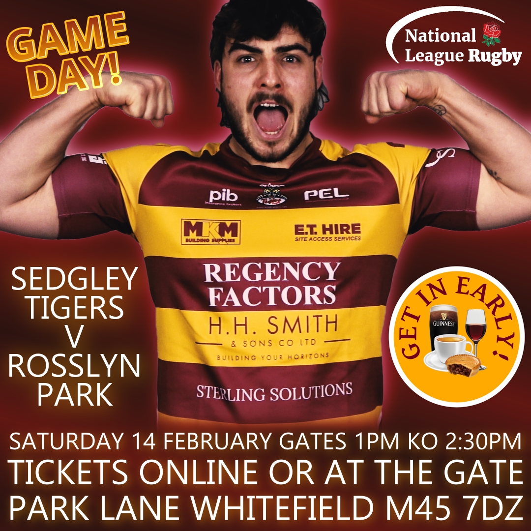 🐯 IT'S A TIGERS GAME DAY!

 ❓Are you as crazy excited as our No. 8 Ethan Poole for the visit of Rosslyn Park to Park Lane today?

🌞 It's a lovely crisp day forecasted. Wrap up warm, get out in the sun (we haven't seen it much!) and enjoy live sport on a Saturday afternoon.