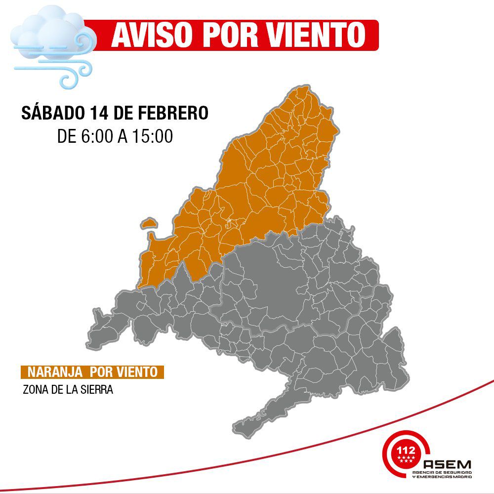 🚨 Atención #ColmenarViejo 🚨
ℹ️ Info 08:30h - 14 febrero

🟧🟨 Permanece activa la alerta por fuertes rachas de viento

📢 Como medida de prevención y para evitar desplazamientos innecesarios: 
❌🥬 Se suspende la actividad en el mercadillo municipal
