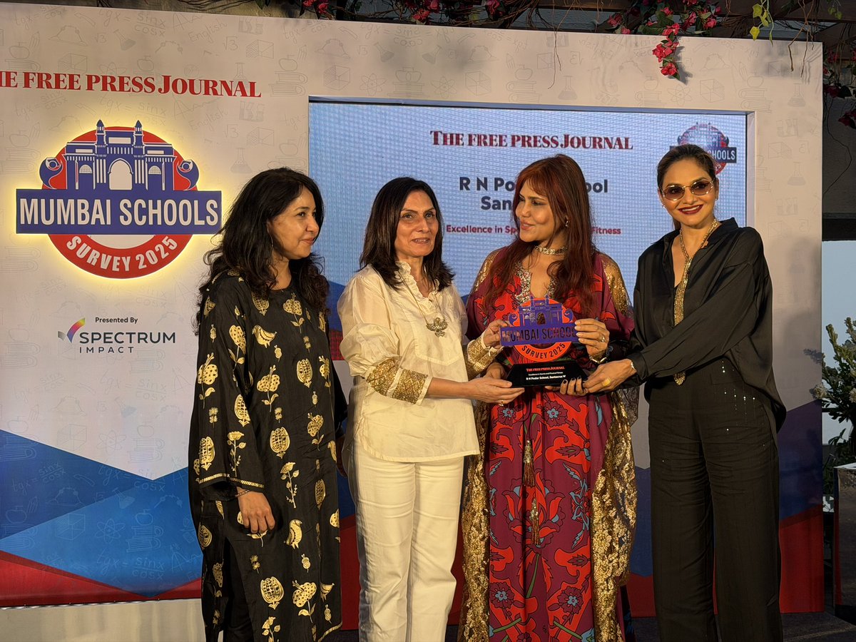 An #honor &amp; privilege to give the award to on of Asias most pathbreaking VISIONARY educationists dr <a href="/avnita/">Avnita Bir</a>  a precious inspiring friend who I cherish &amp; have enjoyed bonds with over many beautiful years at <a href="/fpjindia/">Free Press Journal</a> #MumbaiSchool #Awards #Survey2026 
<a href="/nishjamvwal/">Nisha JamVwal</a> #MadhooShah