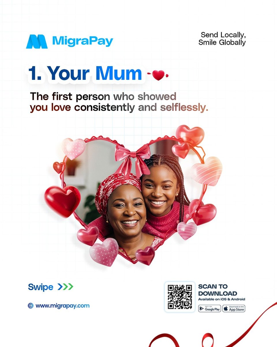 MigraPay's tweet photo. This Valentine's: Send love beyond words ❤️
Fast remittance to Africa with MigraPay – zero fees, best rates, instant delivery.
Make their day special from afar. Download now 👇
#ValentinesDay #MigraPay #SendLove https://t.co/A5mkZNjsIR