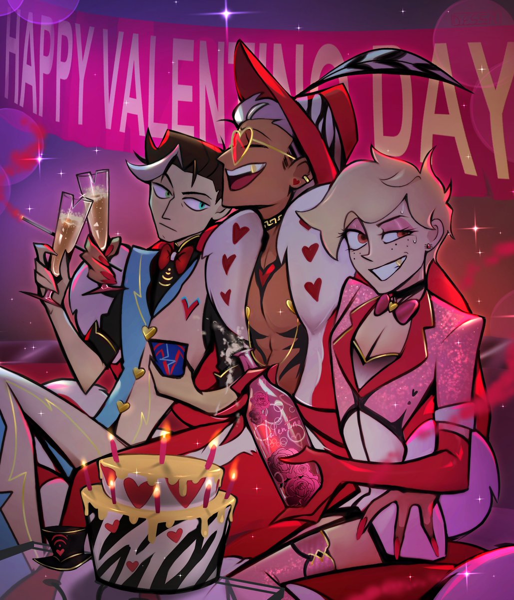 Happy Valentino Day! 🥂🦋💝 #HazbinHotel #VoxVal #StaticMoth #valangel