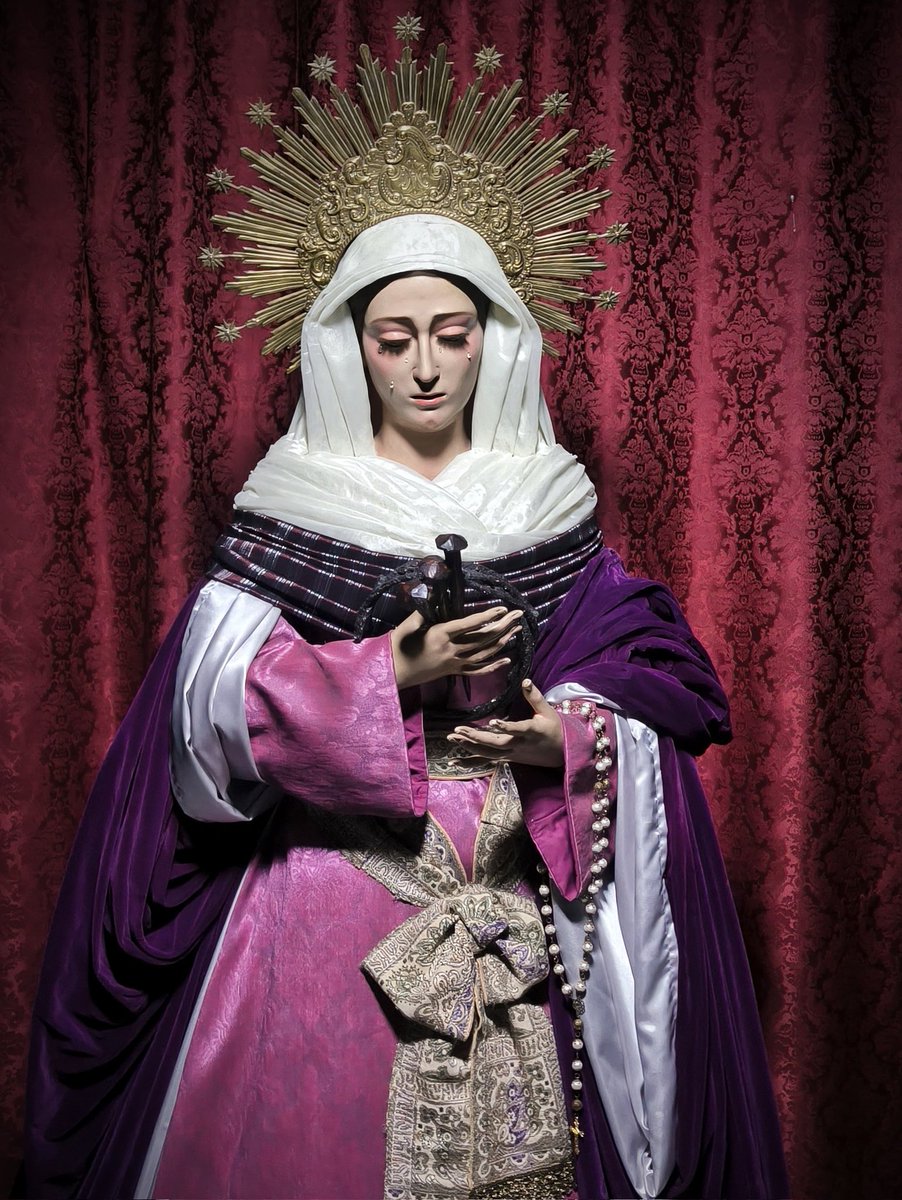 🟢⚫ Ntra. Sra. de la Soledad ataviada para la Cuaresma de 2026 📷: <a href="/Juanroblesgar/">Juanrobles</a> #veracruzmoguer #soledad #viernessanto #moguer