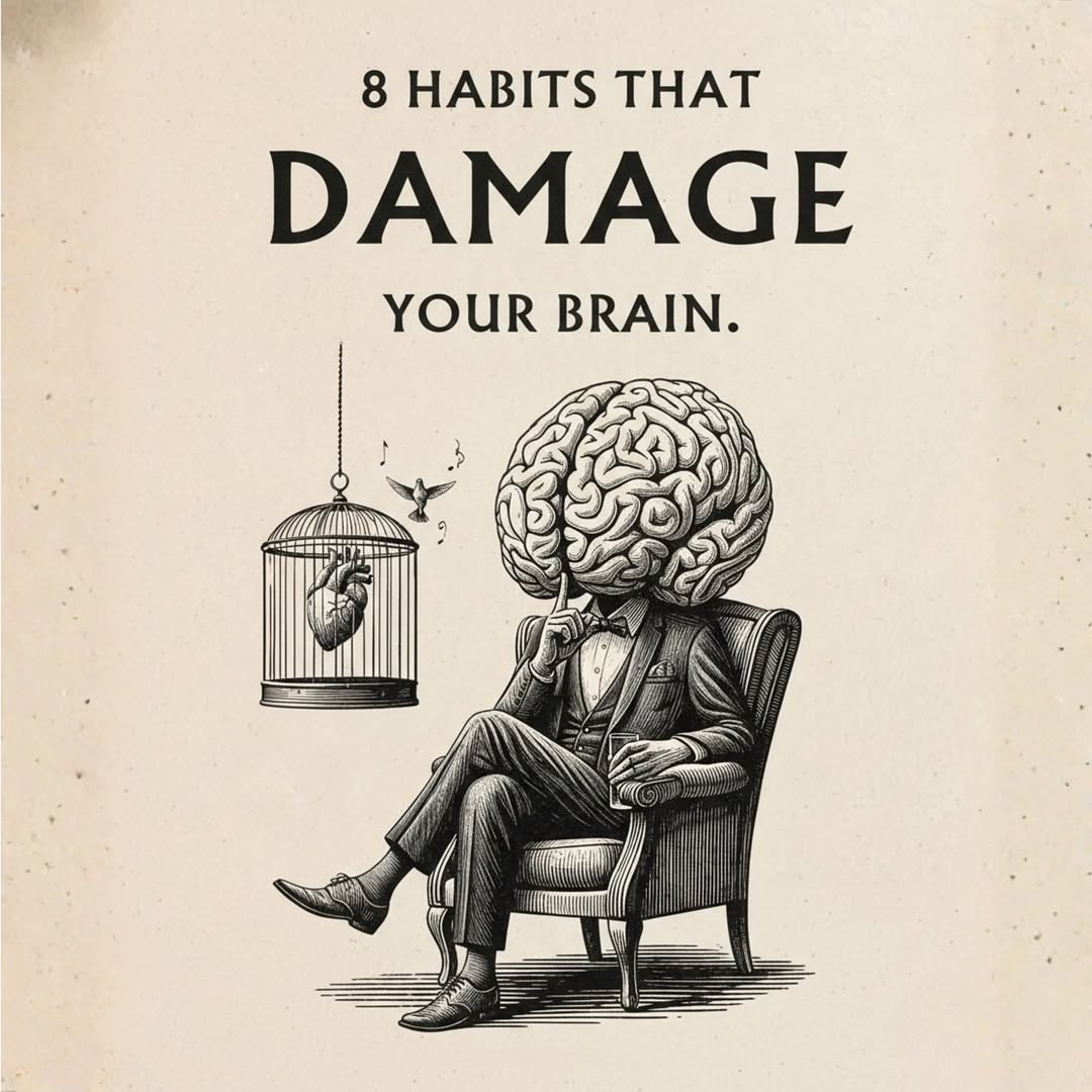 eunoiathoughts8's tweet image. 8 Habits that DAMAGE your Brain 🧠.