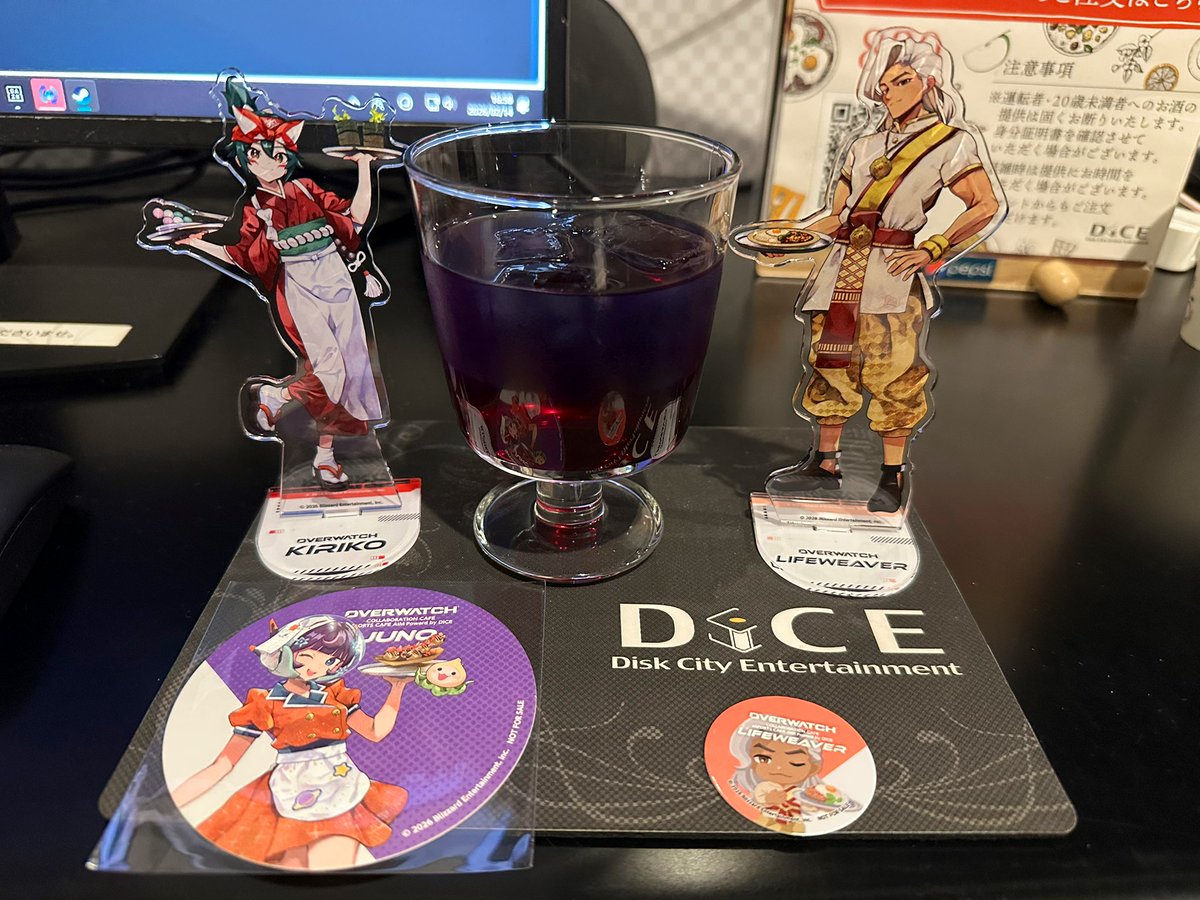 #OWダイスコラボ
#OW
OWコラボカフェ来ました☕️
アクスタ買っちゃいましたわ🍡🌸
キリコ&amp;ライフウィーバー
コラボドリンクもライフウィーバー🥤
映えますねぇ！
上に向かうけどぉー？👆