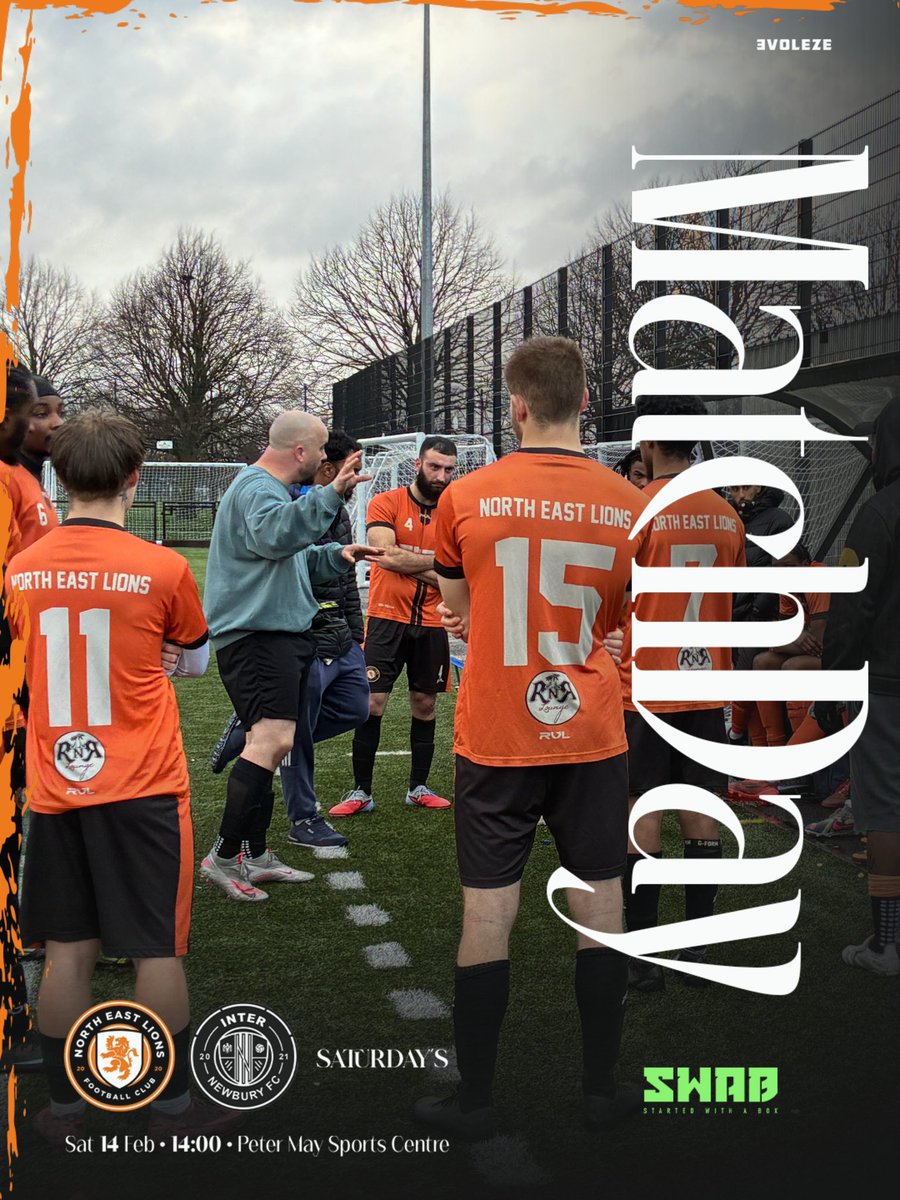 NorthEastLions1's tweet photo. #matchday 20 season 25-26⚽️🥳👏
📅 Saturday 14 February 26
🏟️ Peter May Sports Centre, E17 4HR
⏰ 2pm
🤝 Inter Newbury
🏆 @EssexAllianceFL Premier Cup
🎟️ Free
🟠🌕🌑🦁💪⚽️
Thanks to our 25-26 sponsors:
#swablogistics 👏
#thebeautyretreattring 👏
#grassrootsfootball https://t.co/ea3tfWyTiN